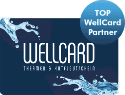 Offizielles Siegel, das die Parktherme Bad Radkersburg als Top Wellcard Partner auszeichnet.